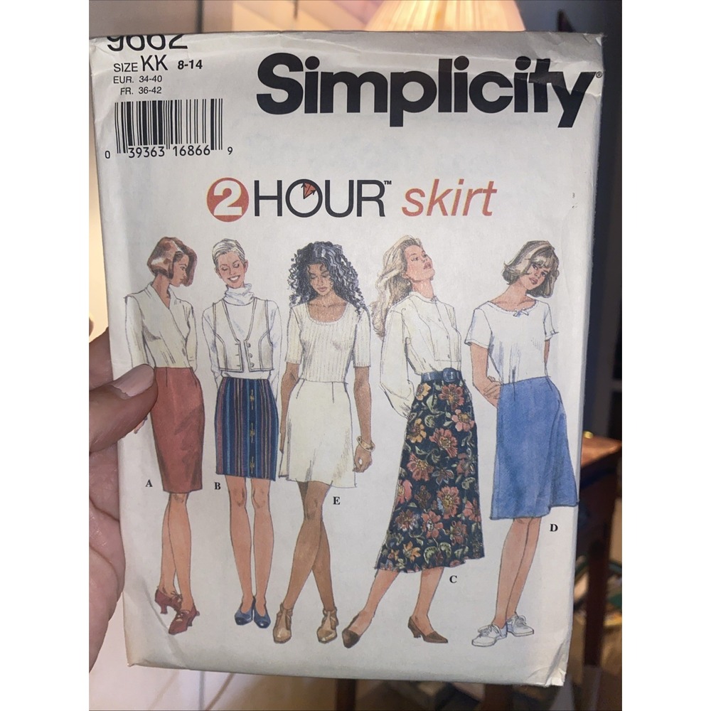 Vintage Simplicity 9662 Skirt Sewing Pattern Size 8-14 Uncut 2 Hour Skirt